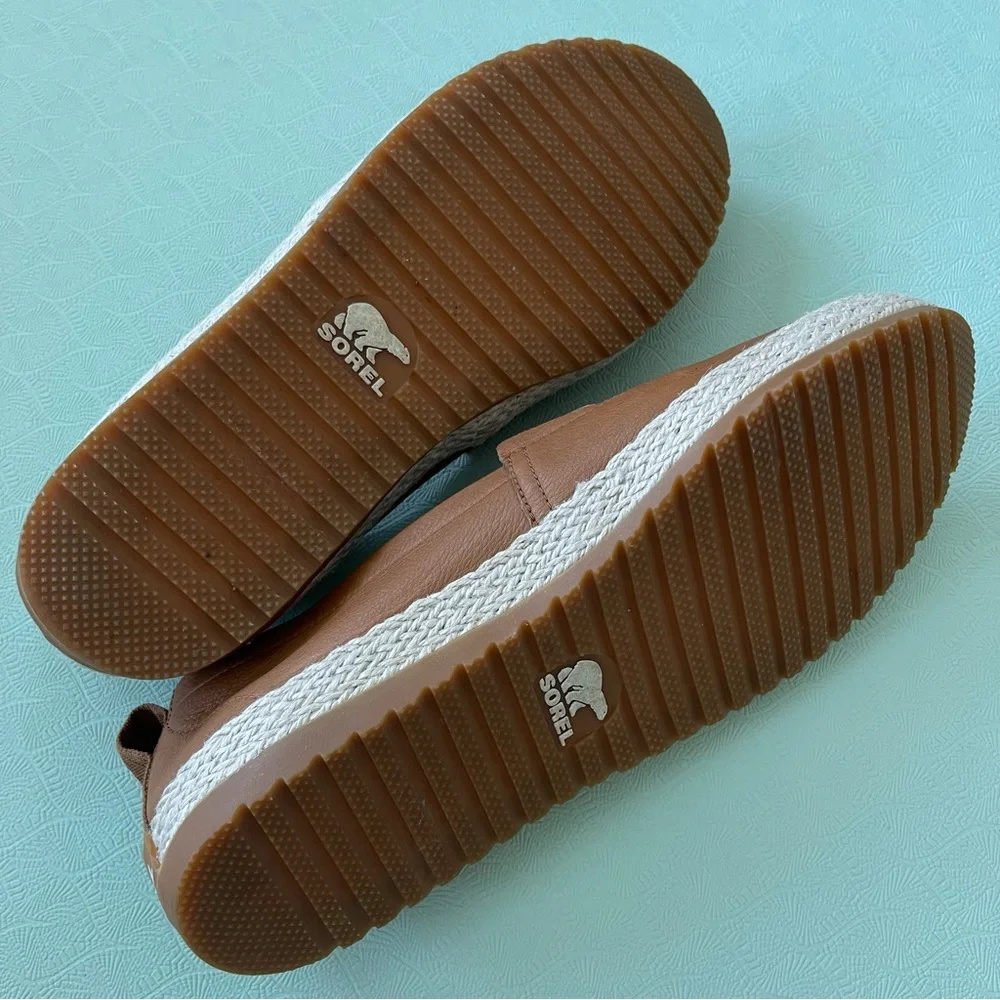 Sorel Ella Women's Camel Leather & Jute Slip On Flats Espadrille - Picture 7 of 8